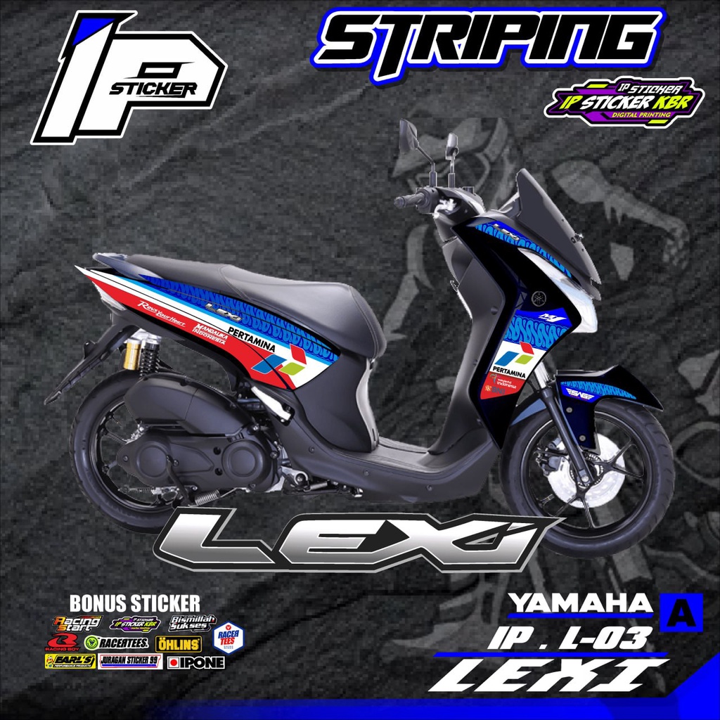 (COD) STICKER STRIPING YAMAHA LEXI (MANDALIKA) - Sticker Variasi List MOTOR YAMAHA LEXI variasi desi