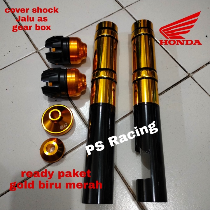 (3in1) JALU AS JUMBO-GEAR BOX CNC-COVER SHOCK DEPAN HONDA BEAT VARIO SCOOPY-GOLD/MERAH/BIRU/SILVER