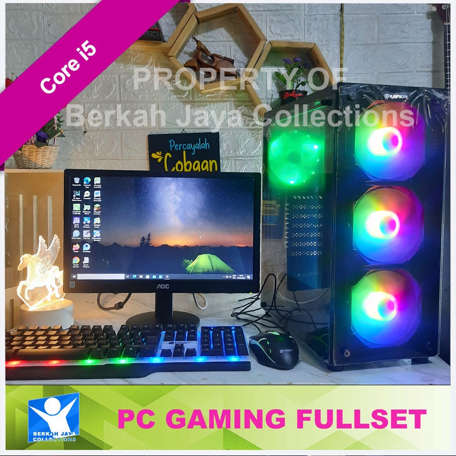 Cpu Komputer Gaming Armageddon Core i5 + Monitor 19 Murah Fullset