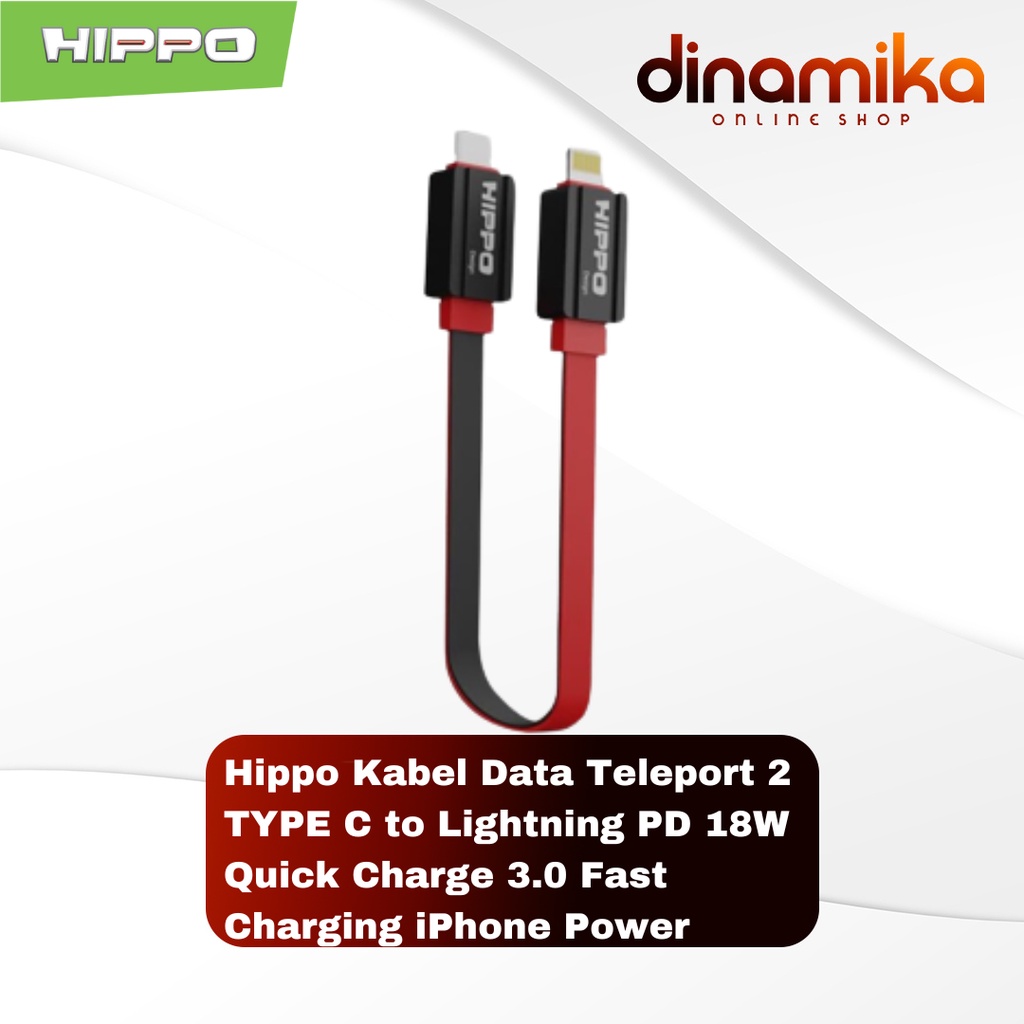 Hippo Kabel Data Teleport 2 TYPE C to Lightning PD 18W Quick Charge 3.0 Fast Charging iPhone Power Delivery Data Cable