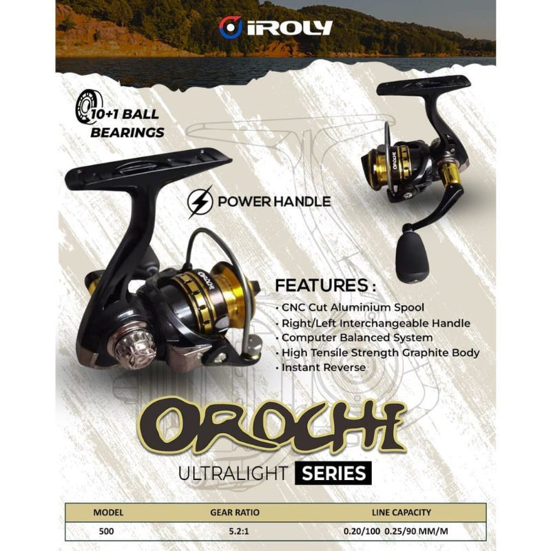 REEL MINI UL IROLY EXOTIC/OROCHI 500 800 POWER HANDLE