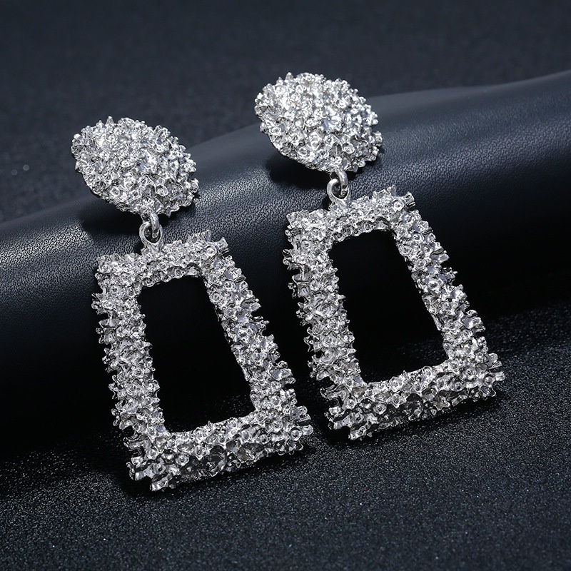 Anting Bentuk Geometris Besar Bahan Logam | Anting Untuk Perhiasan | Anting Bahan Stainless Steel | Aksesoris Wanita