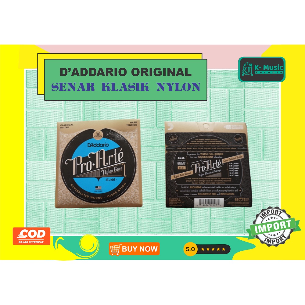 Senar Gitar Klasik Original D’Addario Daddario Dadario Pro Arte EJ46