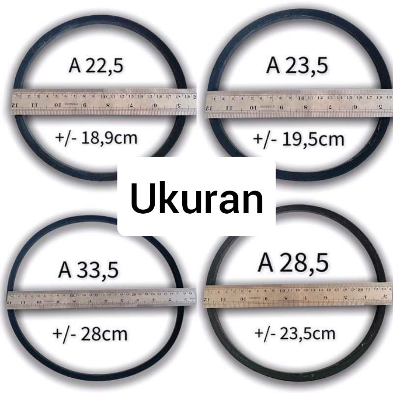 KARET VANBELT / V BELT UNTUK MESIN CUCI LENGKAP SEMUA UKURAN A 19 - 34