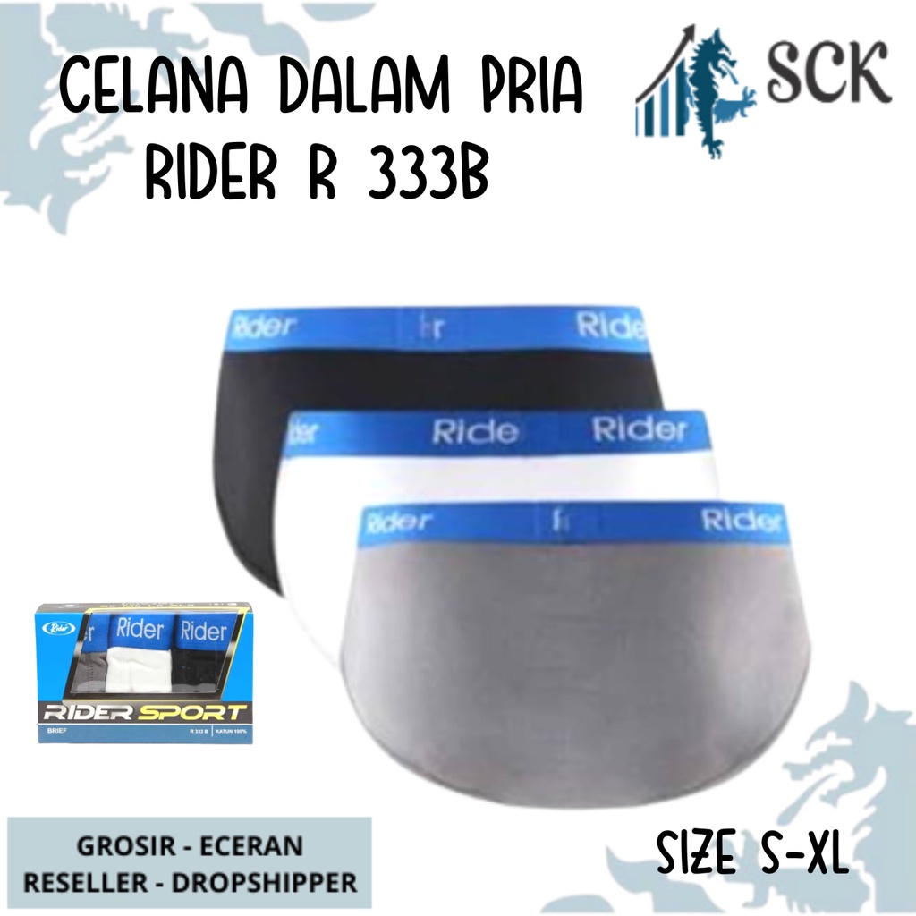[ISI 3] Celana Dalam Pria RIDER 333 karet Boxer / CD  Olahraga R333 / Pakaian Dalam Cowok - sckmenwear GROSIR