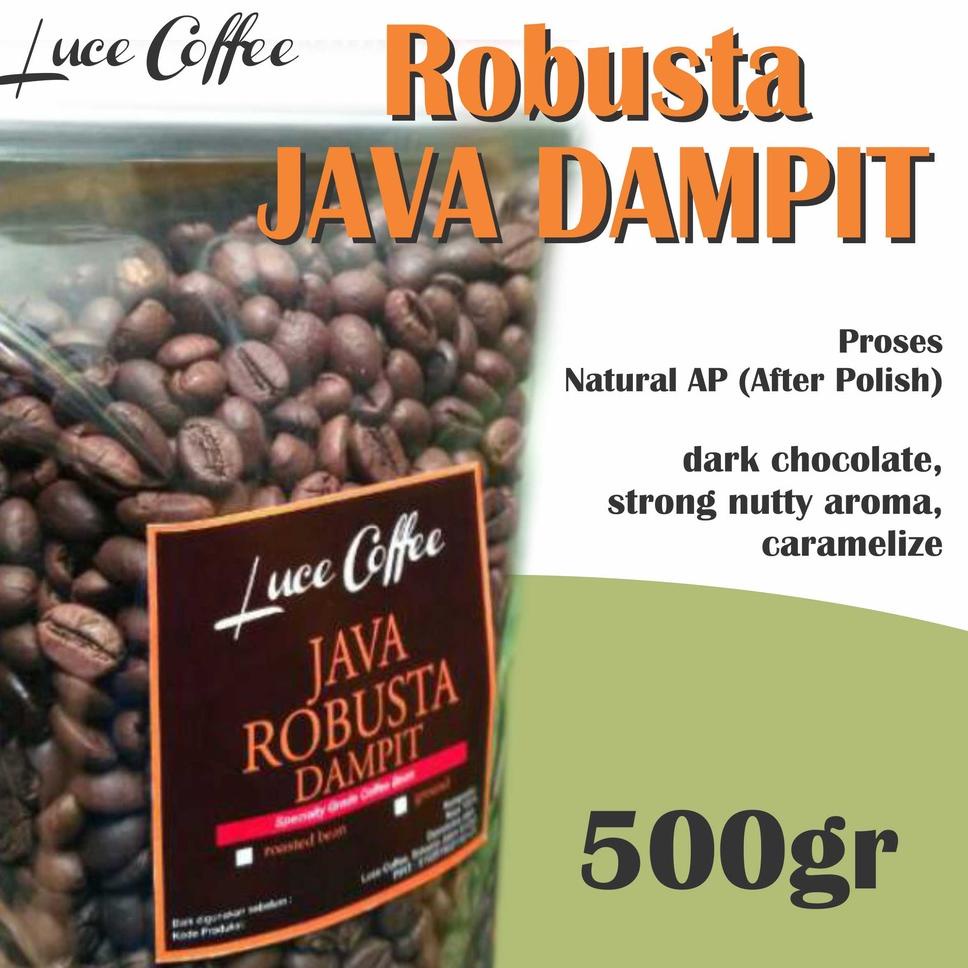 

C81 Luce Coffee, Kopi Java Robusta Dampit 500gr - Biji sangrai atau Bubuk FLASH SALE ➯