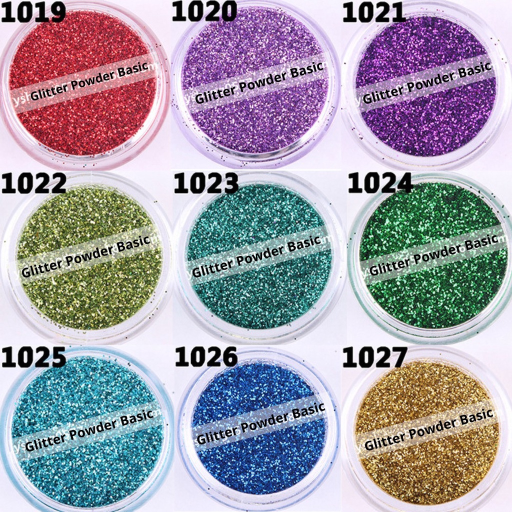 Glitter Powder Basic/ Serbuk Glitter Halus/ Bubuk Glitter Decoration Nail art