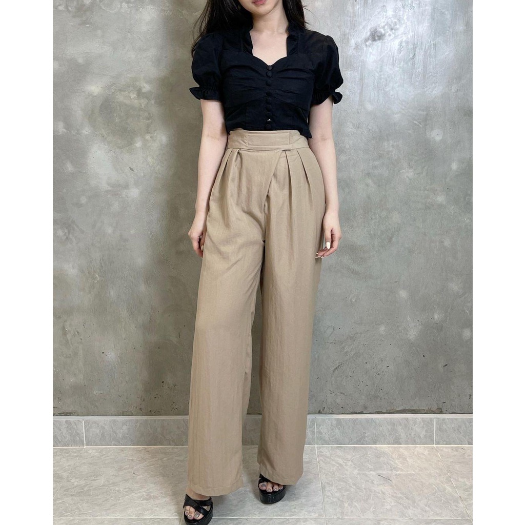 1196 CELANA KULOT STRAP BKK STYLE ZIP STRAP / CELANA KULOT WANITA COTTON CULOTTE UNIVERSAL BKK