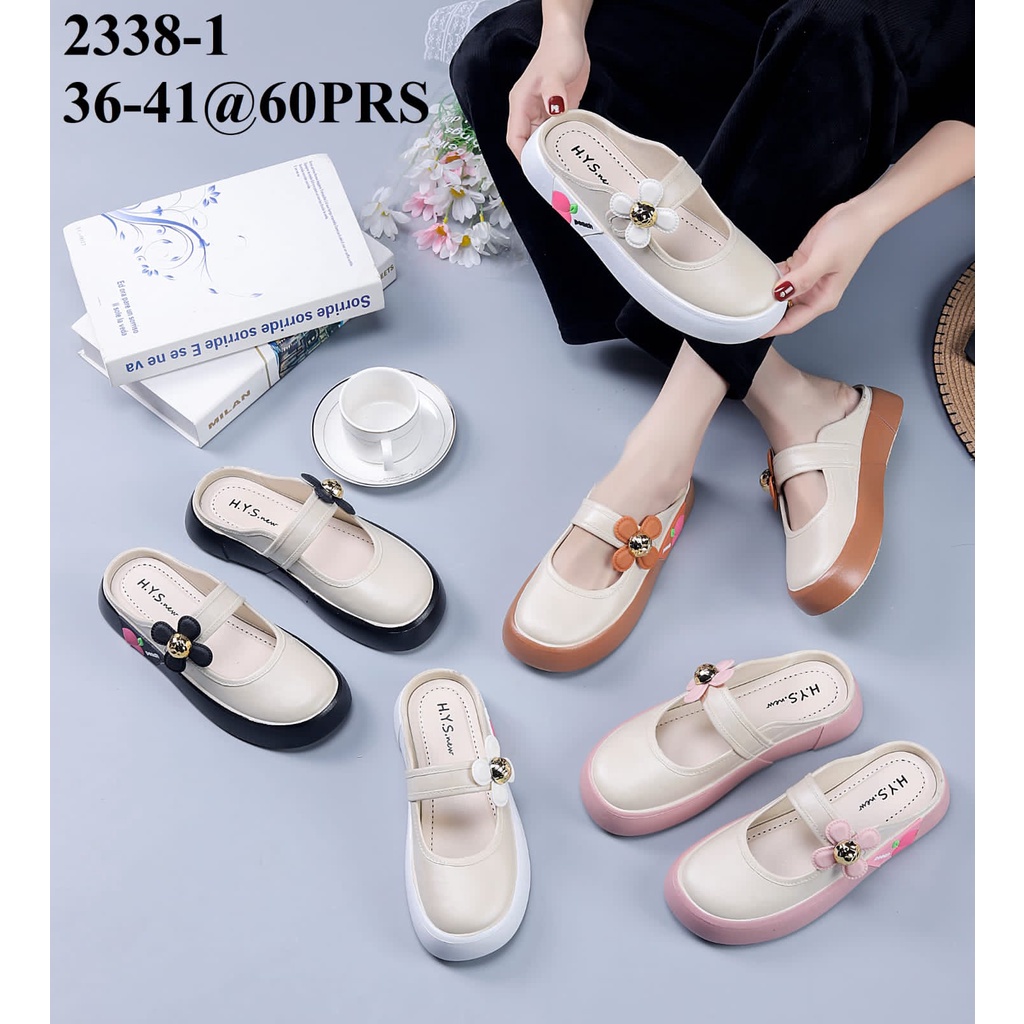 Sandal Platform Wanita Platform Korean Crown Star, Ring O &amp; Flower Rubber Import Winola Collection WNL 2338