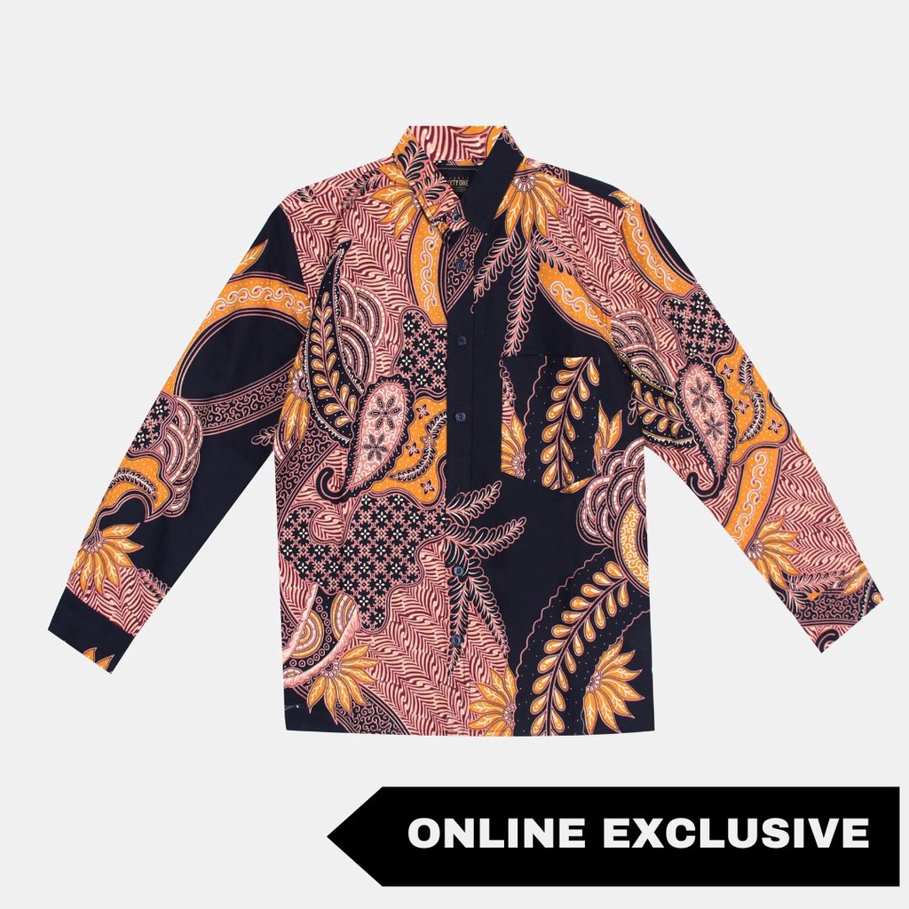 Number 61 Kemeja Pria Batik Panjang Coklat [ONLINE EXCLUSIVE]