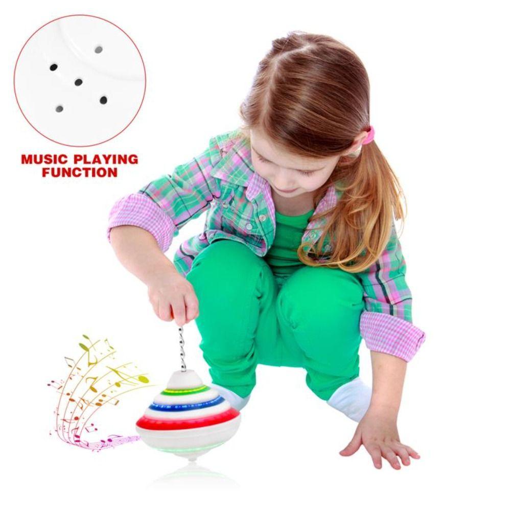 Lanfy Spinning-Top Plaything Classic Mainan Anak Flash Gyro Launcher Glow Dengan Lampu Flash LED Angka Hewan Model Peluncur Terbang Di Malam Hari Berputar Lampu Musik Gyro