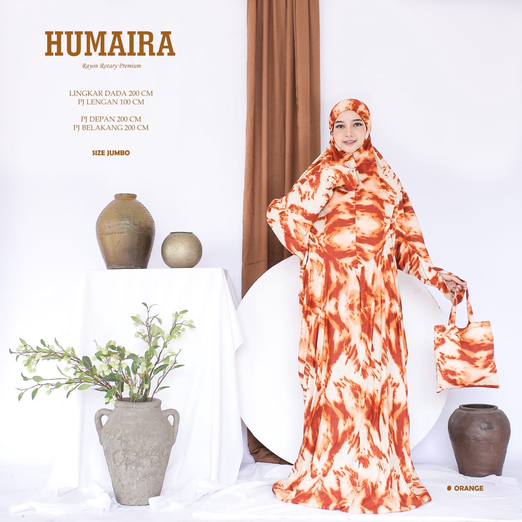 mukena dewasa terusan jumbo humaira matt rayon rotary premium