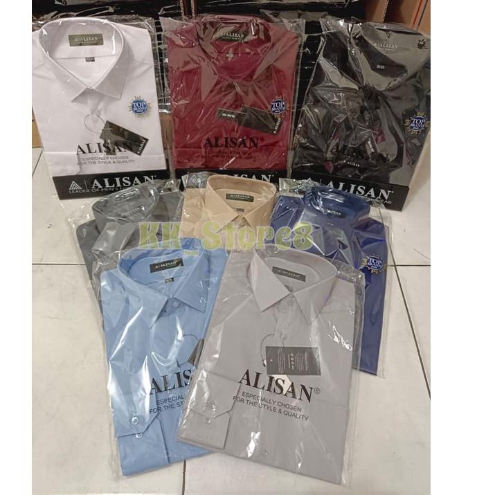 ✵ Kemeja ALISAN POLOS SLIMFIT lengan panjang (100% ORI) ➶