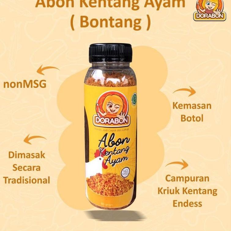 

X97 BEST SELLER !! ABON KENTANG AYAM DORABON NONMSG HALAL MUI DIMASAK SECARA TRADISIONAL PROMO SPESIAL サ