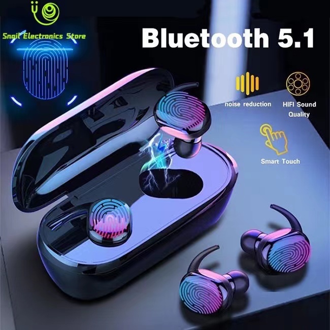 Y30 Bluetooth Headset Bluetooth TWS Dengan Mikrofon 5.0 Earphone Bluetooth TWS HiFi Stereo Waterproof Earbuds Wireless Earphone Headset with Mic Headphone