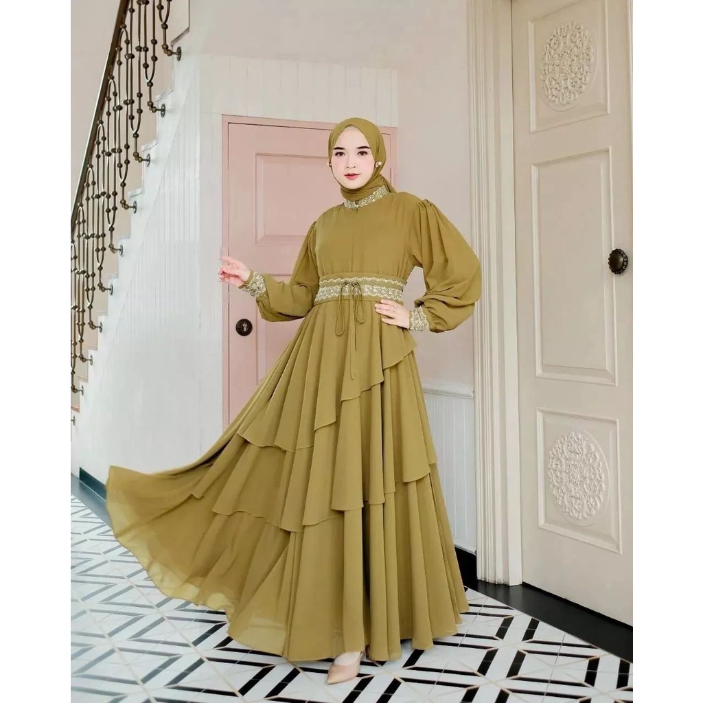 MIKAYLA MOM DRESS BAHAN CERUTY BABYDOLL PREMIUM MOTIF POLOS LD 110 CM GAMIS SYARI TERBARU 2023 SET KHIMAR GAMIS CERUTY BAHAN ADEM GAMIS SYARI LEBARAN SIMPLE