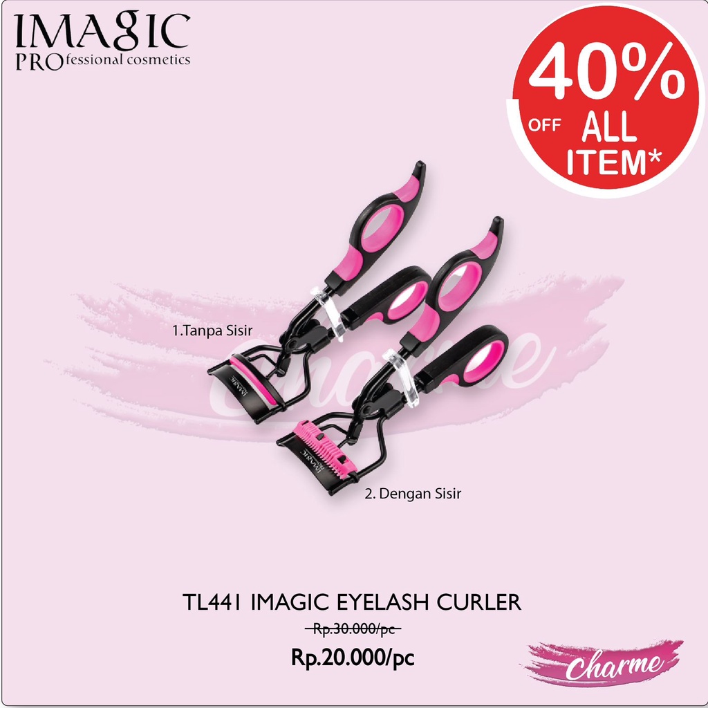 (READY &amp; ORI) IMAGIC Eyelash Curler Penjepit Bulu Mata Black Pink TL441