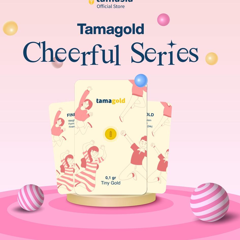 Klaim promo Emas mini 0,01 gr - 0,1 gr Tamagold Cheerful Series Tamasia, Logam Mulia 24 Karat Minigo