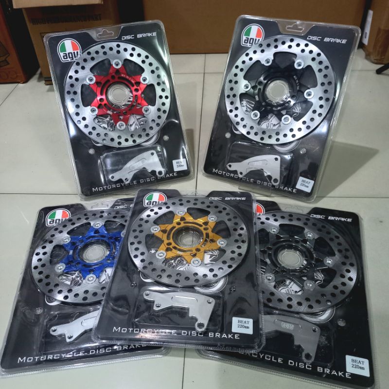 PIRINGAN CAKRAM DEPAN 220MM FLOATING AGV BEAT Vario 125 150 Scoopy Supra X 125fi Blade Absolute Revo Jupiter Z MX FizR Bulat psm