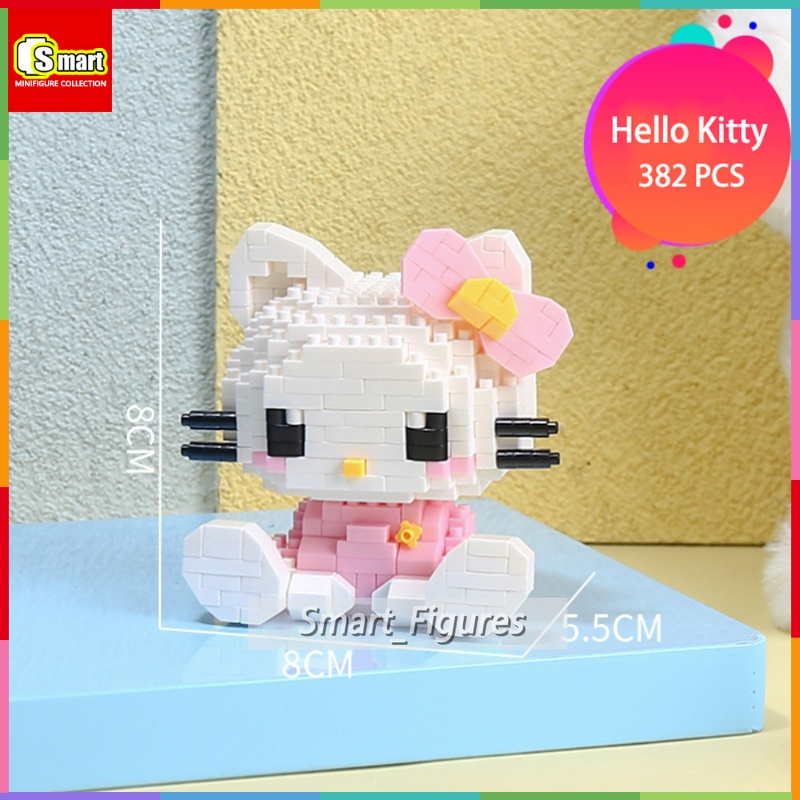 Sanrio Blok Bangunan Gadis Seri Rakitan Mainan Kuromi My Melody Hello Kitty Pop Boneka DIY Hadiah Dekorasi Puzzle