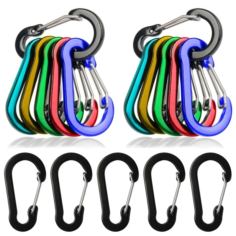 Aluminium Alloy Caribeener Hook Gesper Musim Semi Snap Aluminium Carabeaner Key Clip Gantungan Kunci Klip Untuk Rumah Outdoor Camping Hiking Traveling Ransel Keychain Hook Keychain Clip