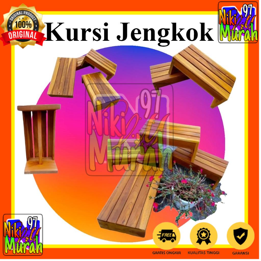bangku jongkok kayu/bangku kecil motif/dingklik kayu jati belanda