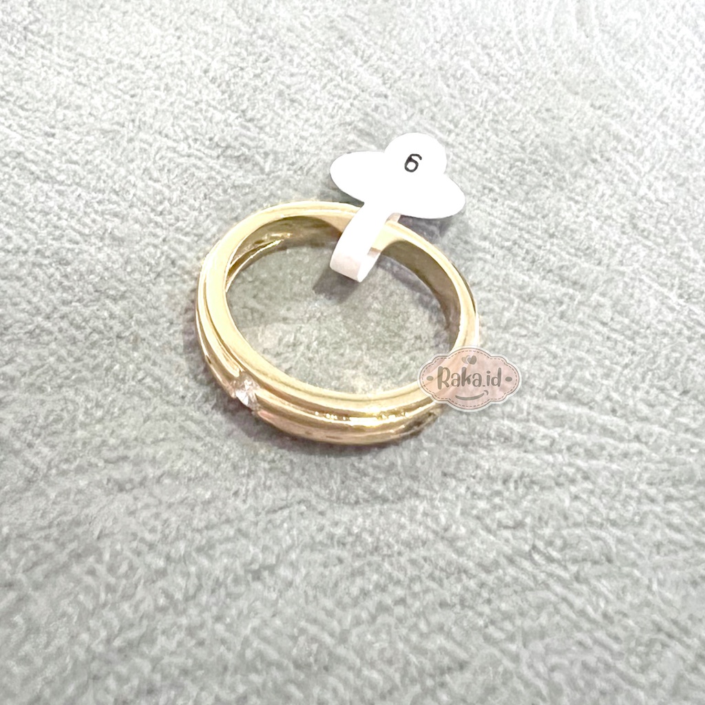 Cincin Wanita Anti Karat Cincin Kawin Cincin Korea Aesthetic Motif Mata Satu Bulat Perhiasan Wanita 1244