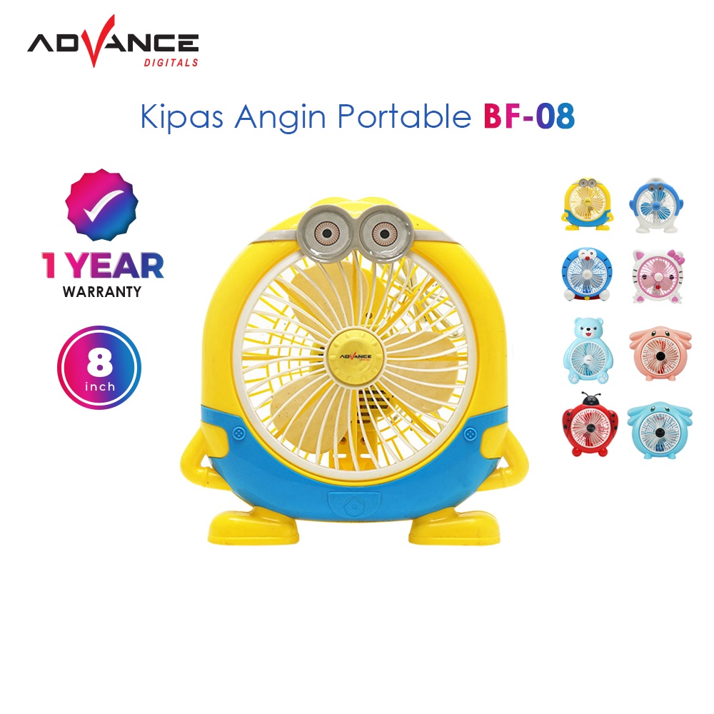 ADVANCE Listrik Kipas Angin Kartun Anak 8 Inci / Lucu Meja Kipas Mini BF-08 Asrama Kantor Fan