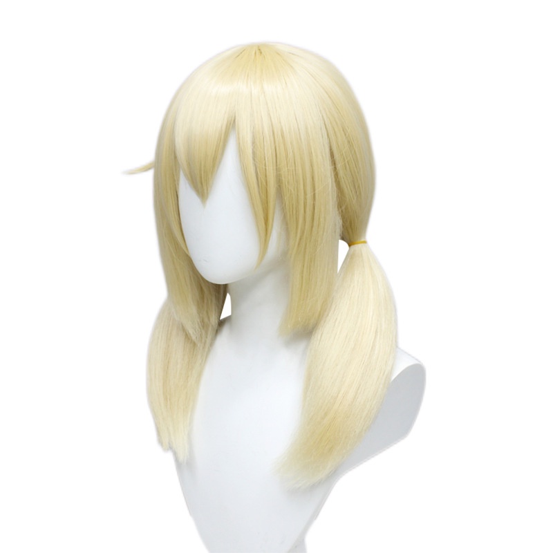 Wig cosplay Karakter Genshin Escape Sun Keli Double Ponytail Karakter Krem Muda Krem Wig Anime