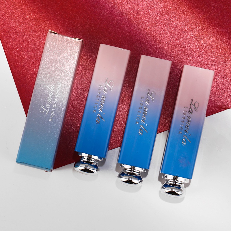 Lameila Bright Pink Lipstick Gradien Waterproof 8 Warna  LM 1008