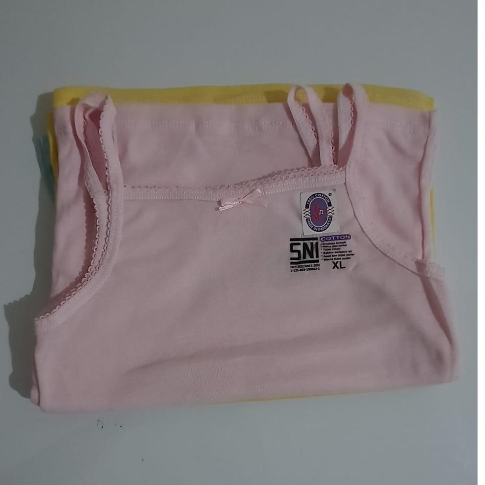 SALE TERBATAS Grosir tanktop anak love&mom isi 6 Pcs Singlet/ Tanktop/Kaos Dalam Anak Perempuan 3 wa