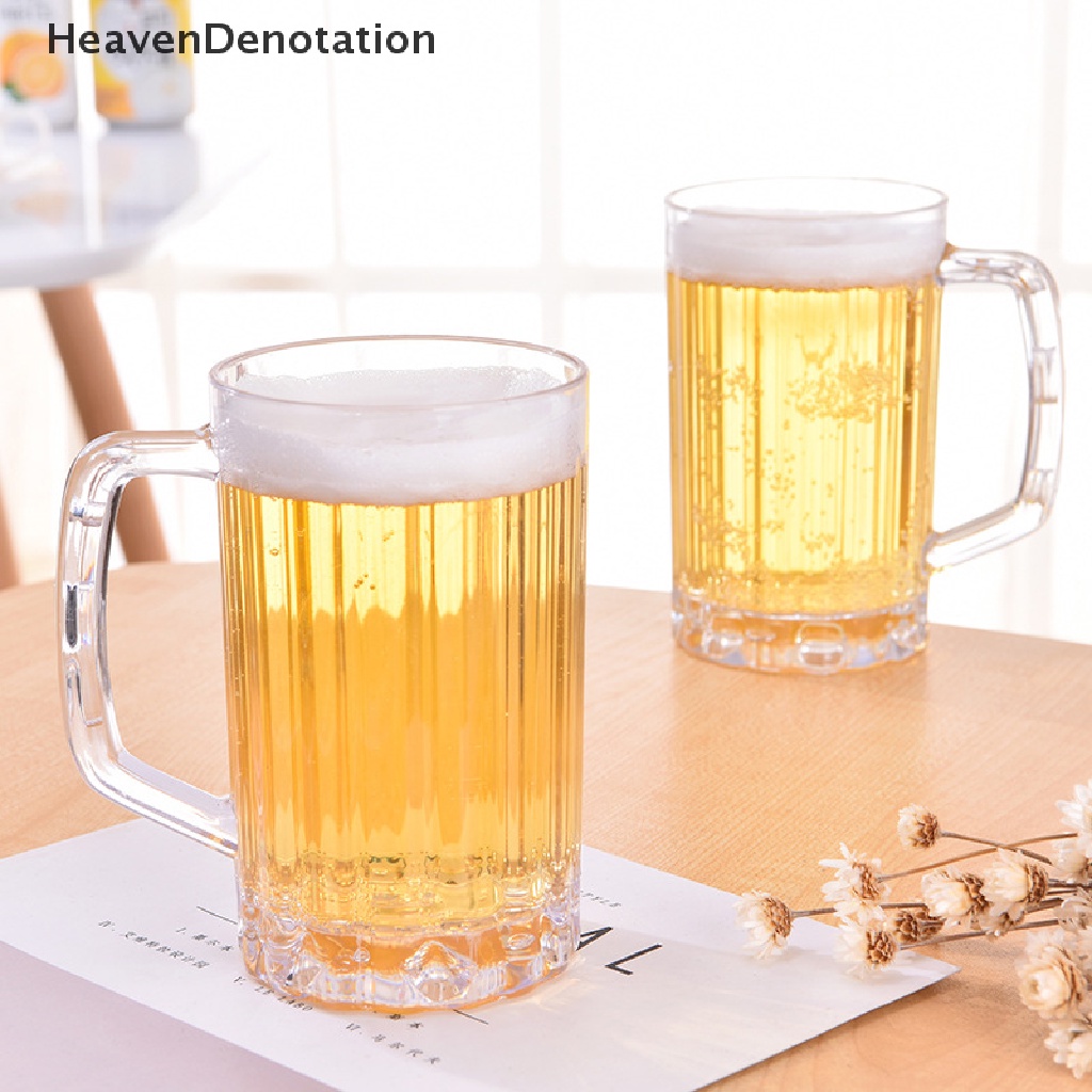 [HeavenDenotation] Mug Bir Transparan 500ML Plastik Sarapan Tidak Pecah Susu Kopi Juice Cup HDV