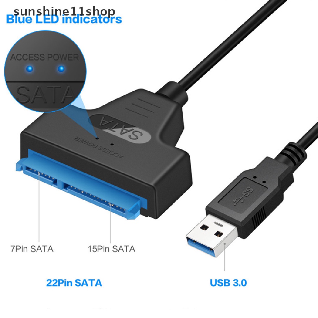 Sho Kabel Hardisk USB3.0 Ke Sata Kompatibel Dengan Hardisk HDD 2.5 Inci SSD Konektor Komputer Usb 2.0 Sata Adapter Cable N