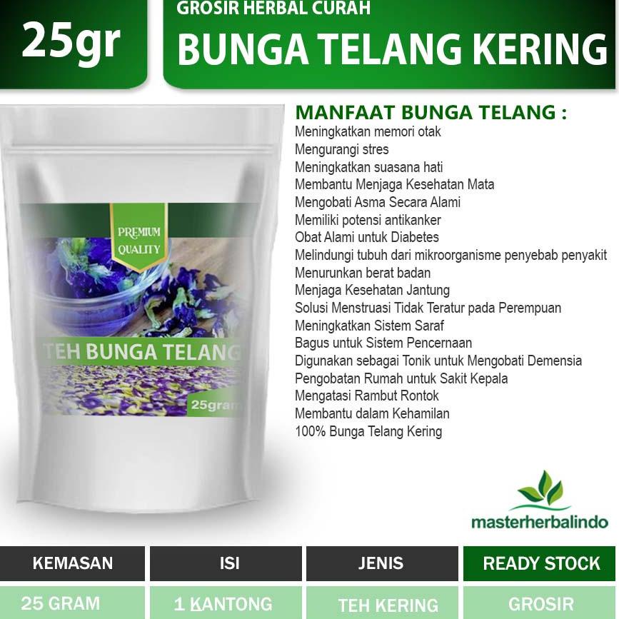 

『MPD』 teh bunga kembang TELANG Kering Biru Butterfly Pea ORGANIK 25Gr