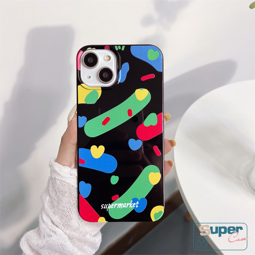 Full Pelindung Case Kompatibel Untuk IPhone 7Plus 8Plus XR 12 11 14 13 Pro Max 7 8 14 Plus X XS Max SE 2020 Warna-Warni Art Pigmen Cinta Hati Glossy Halus Lembut Tpu Phone Case
