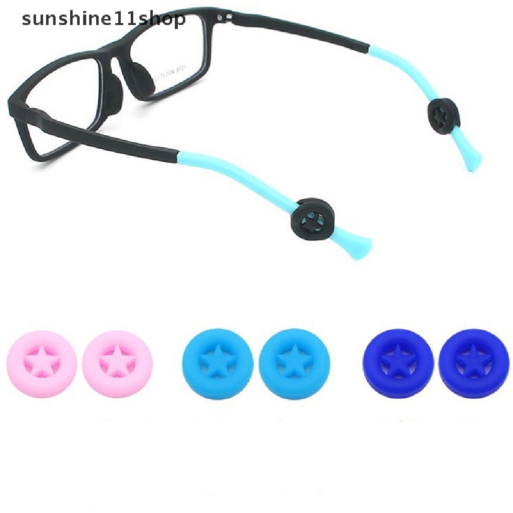 Sho 5pasang Penahan Kacamata Anti Slip Kacamata Bulat Silikon Temple Sleeve N