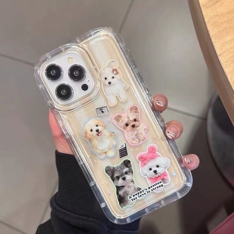 IPHONE Casing Ponsel Lembut Lucu Kompatibel Untuk Iphone14 13 11 12 Pro XS Max X XR 7 8 Plus Casing TPU Silikon Transparan Shockproof Cover