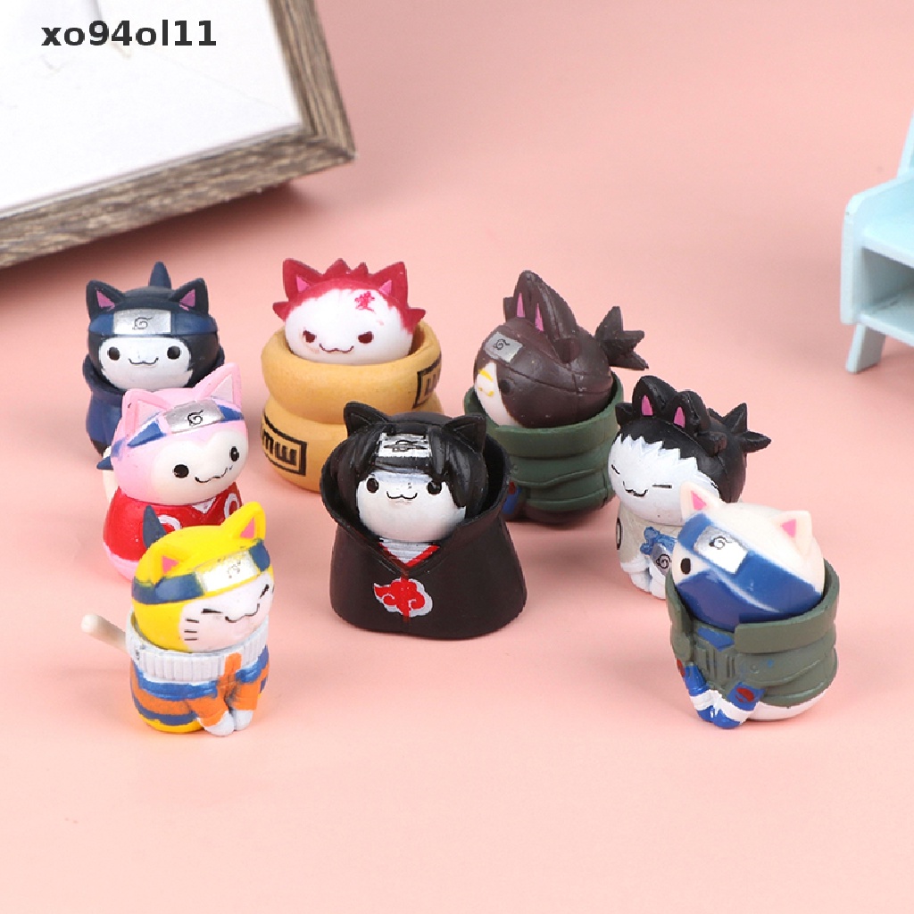 Xo 8Pcs Anime Naruto Kucing Angka Sasuke Itachi Action Figure Dekorasi Kamar Hadiah Hiasan Mobil Mainan Anak Rumah Boneka Model Ornamen Lanskap Mikro OL