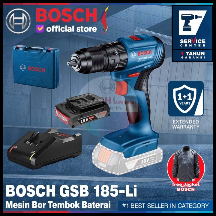 Bosch Impact Drill Cordless Gsb 185-Li Bor Baterai Gsb185Li 1 Baterai