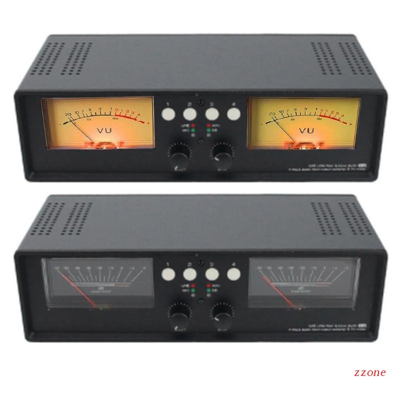 Zzz VU2 Analog-VU Meter DB-Panel Display 4-port Indikator Level Suara Stereo-Audio