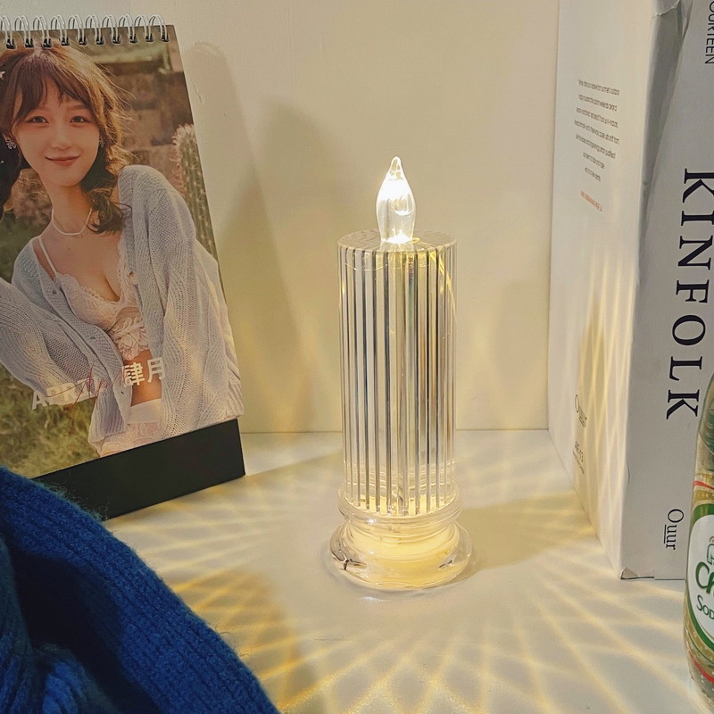 T&amp;Y Lilin Led Mini Candles Lilin Elektrik Lampu Tidur Lilin LED Light Candle Electronic Lamp With Base Transparent Party Home Decor