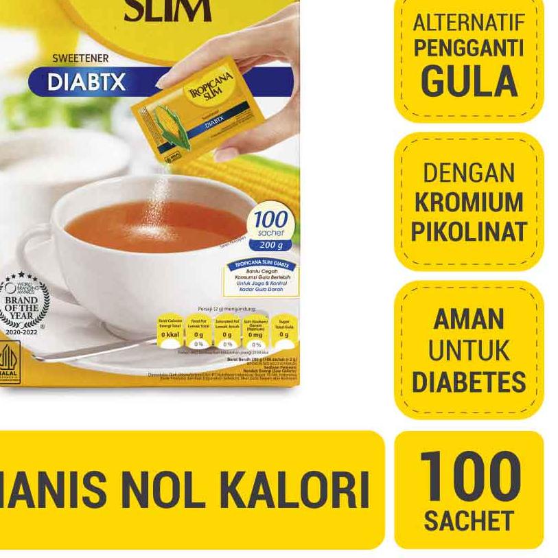 

➫ Tropicana Slim Sweetener Diabtx 100 Sachet - Pemanis untuk i ֍