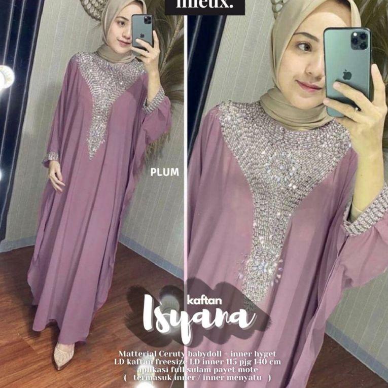 HARGA TERMURAH Isyana Kaftan Mieux Kaftan Payet Jumbo Original Mieux Kaftan Lebaran Mewah