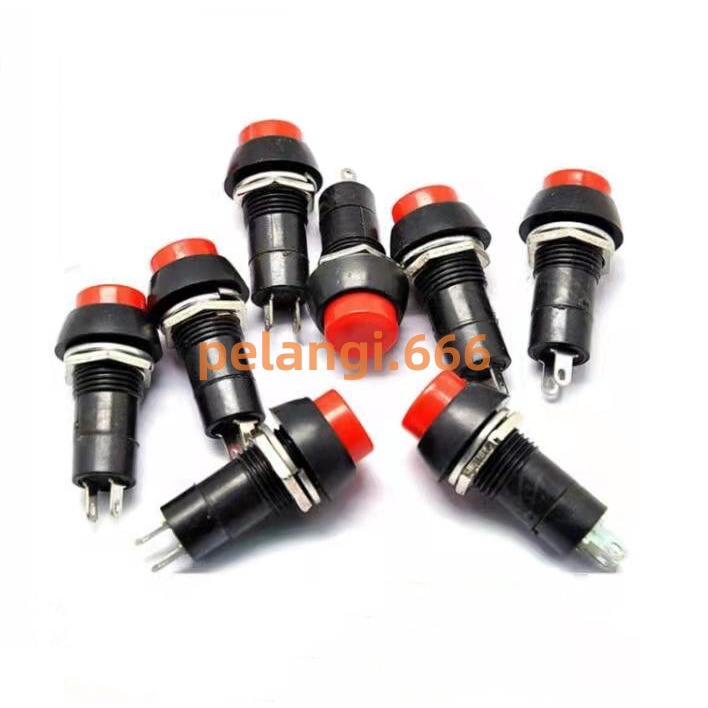 Saklar PUSH ON-OFF Bulat 2 Pin/Kaki Saklar/Rocker Switch PUSH ON-OFF