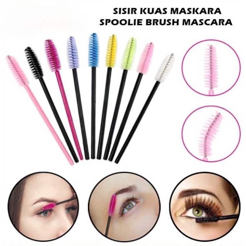 Sisir Kuas Maskar Spoolie Brush Mascara Wand Sikat Eyelash Extention Bulu