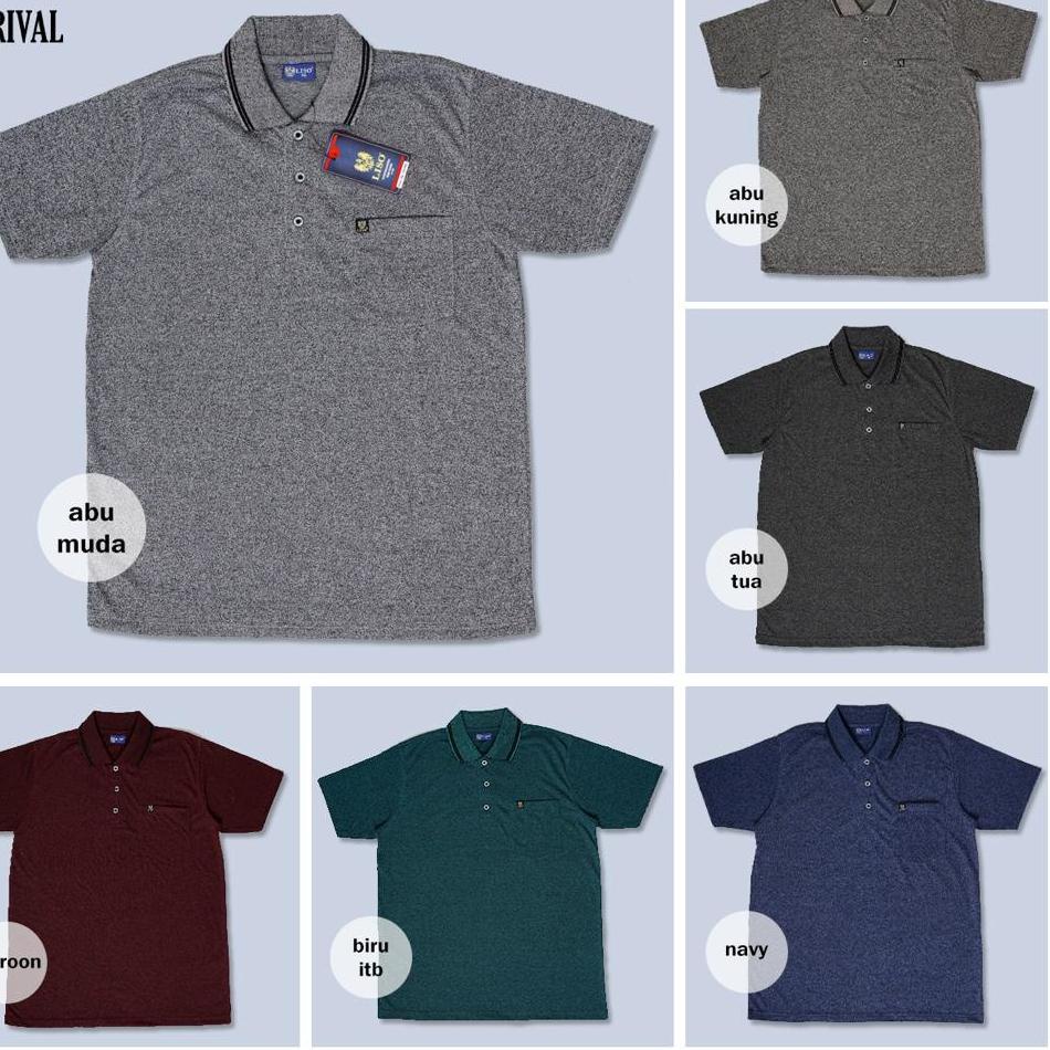 Liso wear - Kaos kerah pria jumbo polos saku dewasa | kaos polo korea twis t shirt ,.