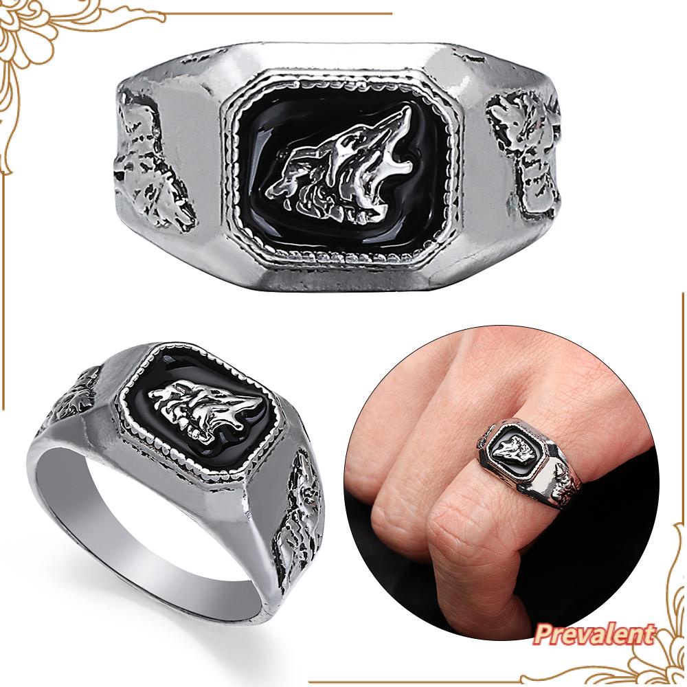 Preva Cincin Pria Fashion Gaya Punk Eropa Dan Amerika Bahan Alloy Diukir