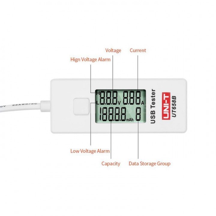 8 UNI-T UT658B - Digital LCD Portable Mini USB Tester - 9V Max