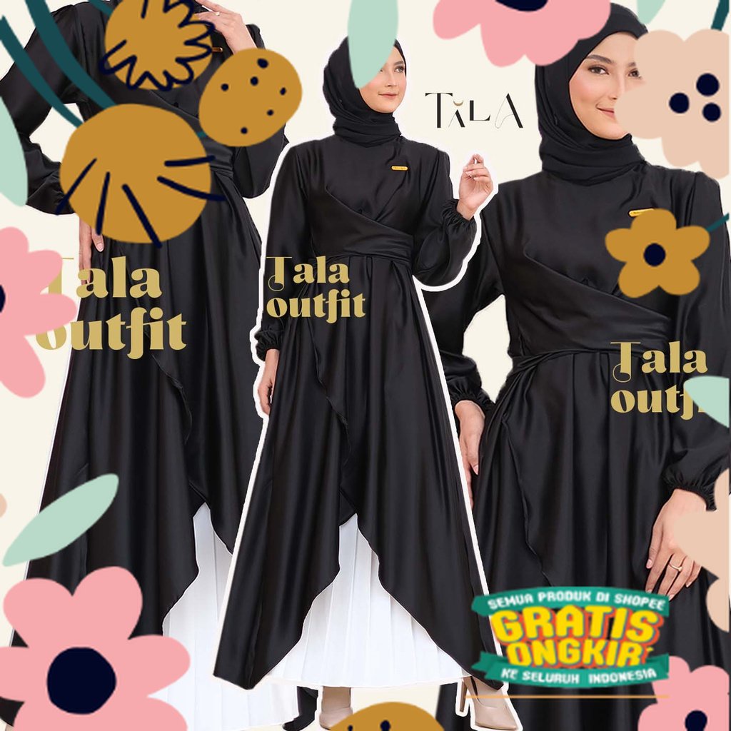 ELENA Tunik Dress | Tunik Sateen | Tunik Satin Kondangan | Baju Tunik Wanita | Dress Kondangan | Dre