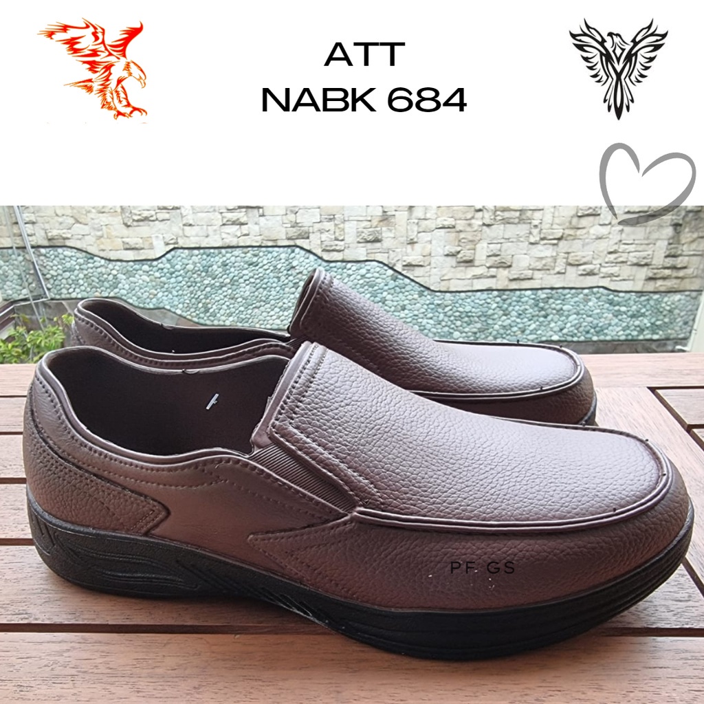 Sepatu Slip On Pria ATT AB 684 Karet Anti Air Formal  Casual 39-43